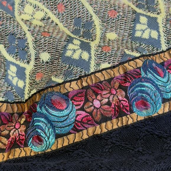 ETRO Multicolor Silk Blend Longline Embroidered Button Cardigan Sweater Small - Picture 6 of 16